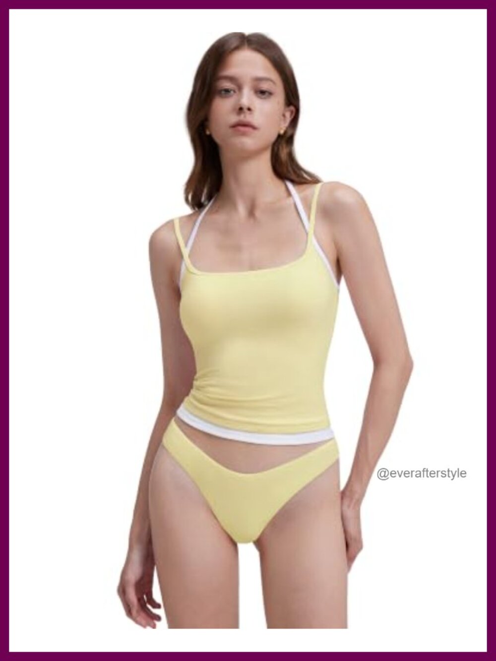 Padded Double Layer Halter Tank Top Built in Bra Open Back Camisole